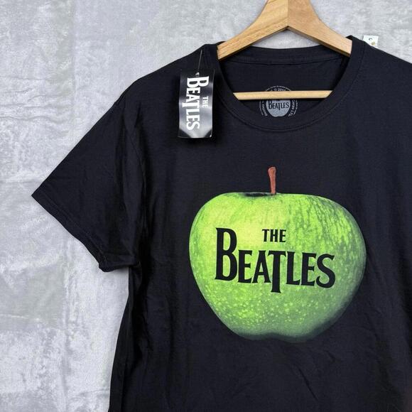 NWT The Beatles Apple Logo T-Shirt Black Size L Official Licensed Rock Band 2010 - Picture 5 of 7